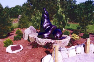 Seal Sculpture in Landscaping Example